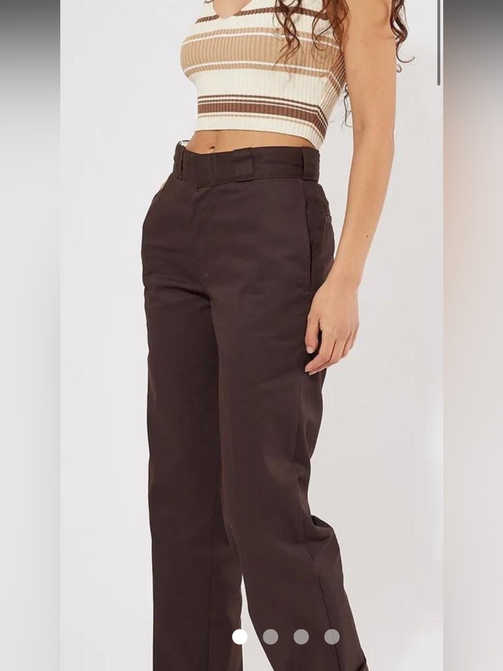 Dickie’s 874 Women’s Workwear High-Rise Straight Leg Pants in Chocolate Brown